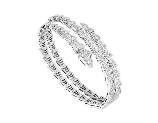 SERPENTI BRACELET SILVER DIAMOND DOUBLE ROW