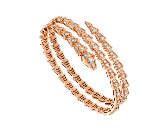 SERPENTI BRACELET PINK GOLD DIAMOND DOUBLE ROW