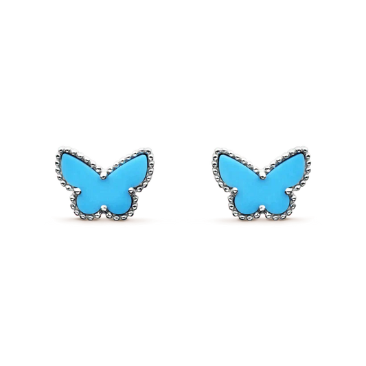 BUTTERFLY TURQUOISE EARRINGS SILVER