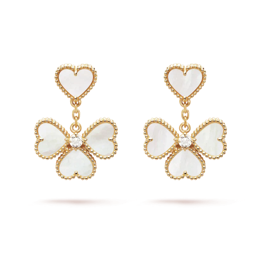 CLOVER SWEET WHITE MOP EARRINGS