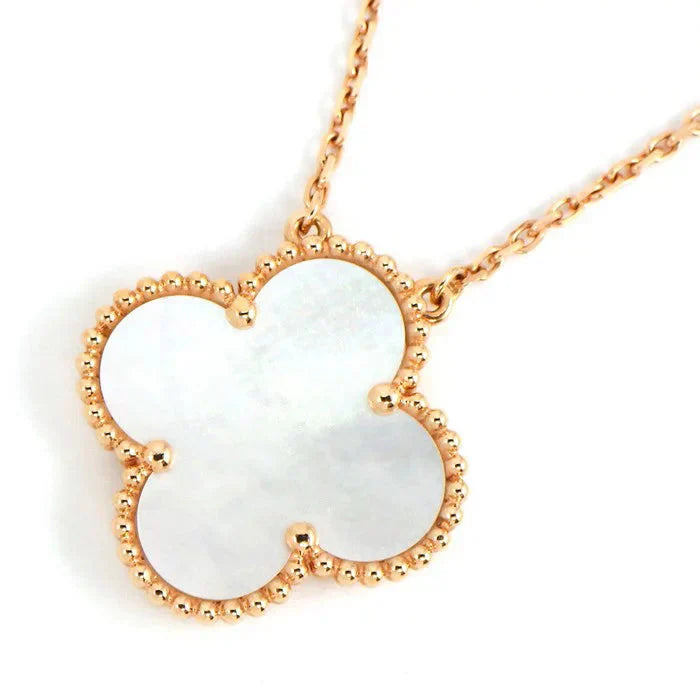 CLOVER  15MM WHITE MOTHER OF PEARL NECKLACE