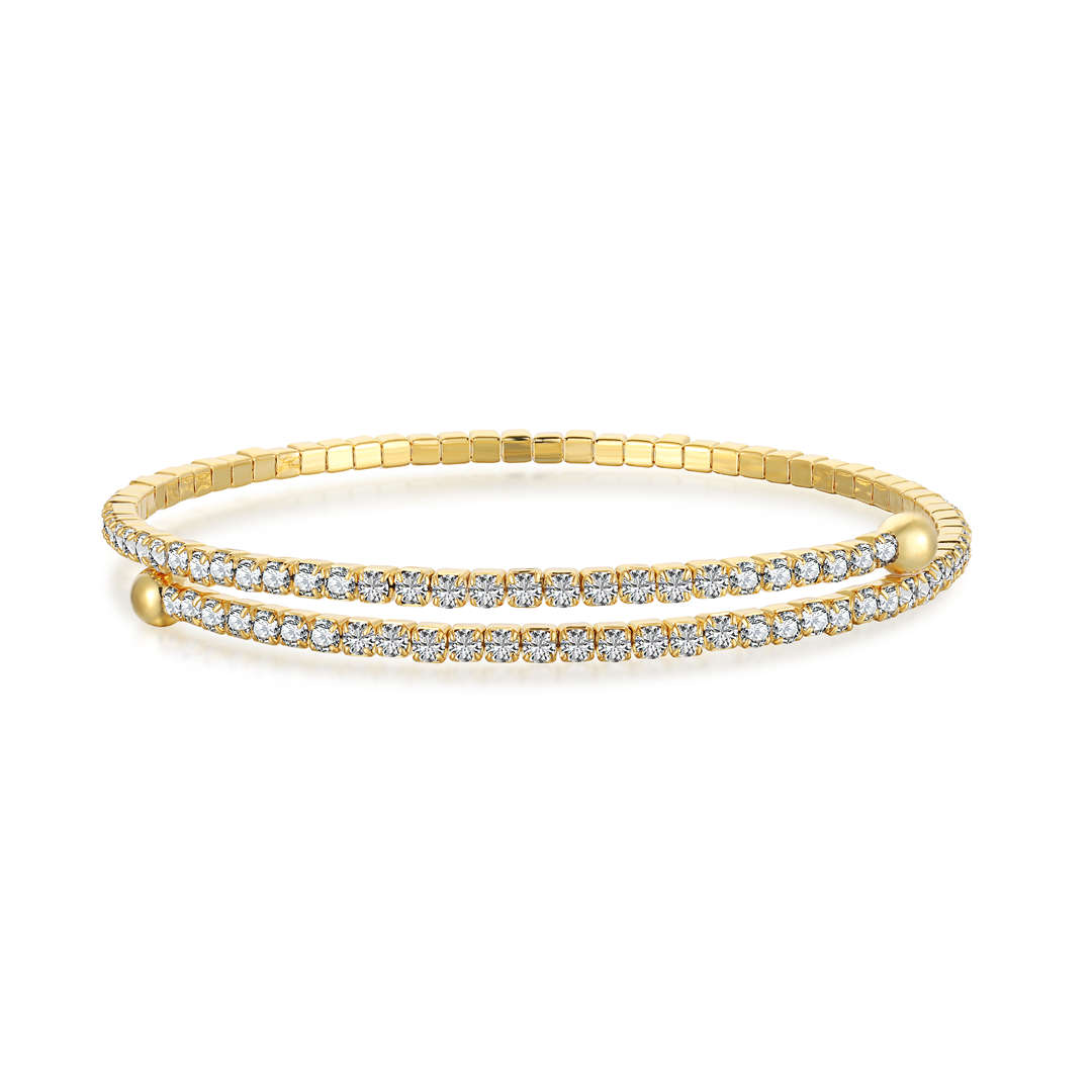 [XXX]Row of Diamonds Round Fashion Bracelet