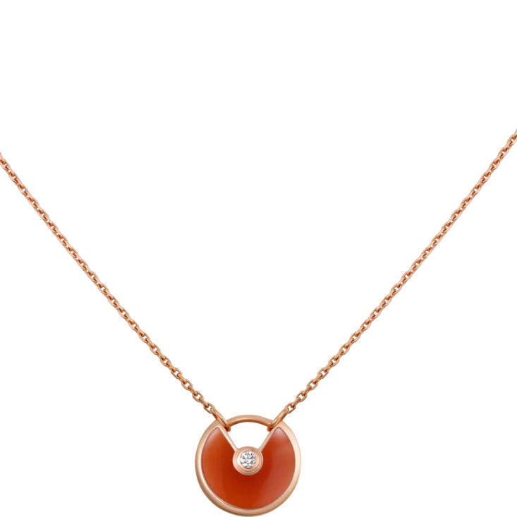 AMULETTE GOLD CARNELIAN ONYX NECKLACE