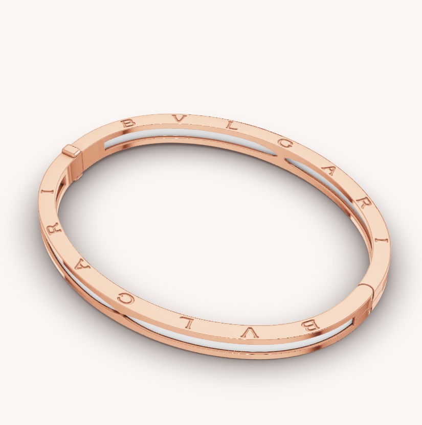 ZERO 1 PINK GOLD WITH WHITE CERAMIC BRACELET