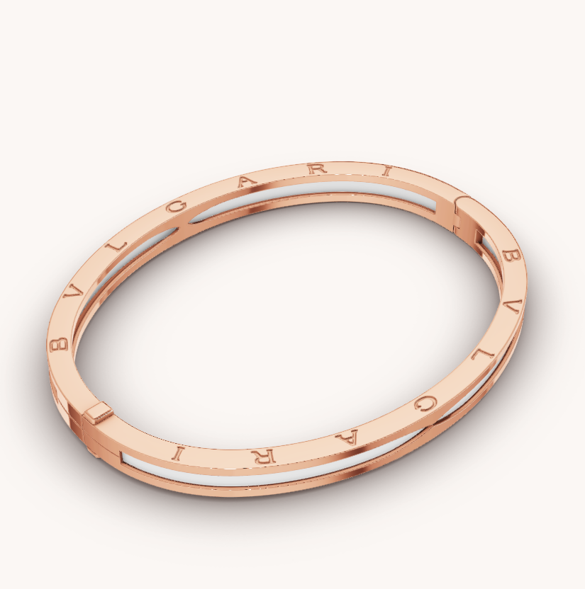 ZERO 1 PINK GOLD WITH WHITE CERAMIC BRACELET