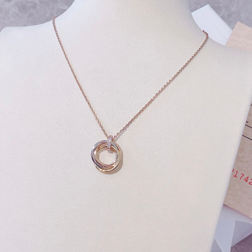 TRINITY NECKLACE GOLD  DIAMONDS