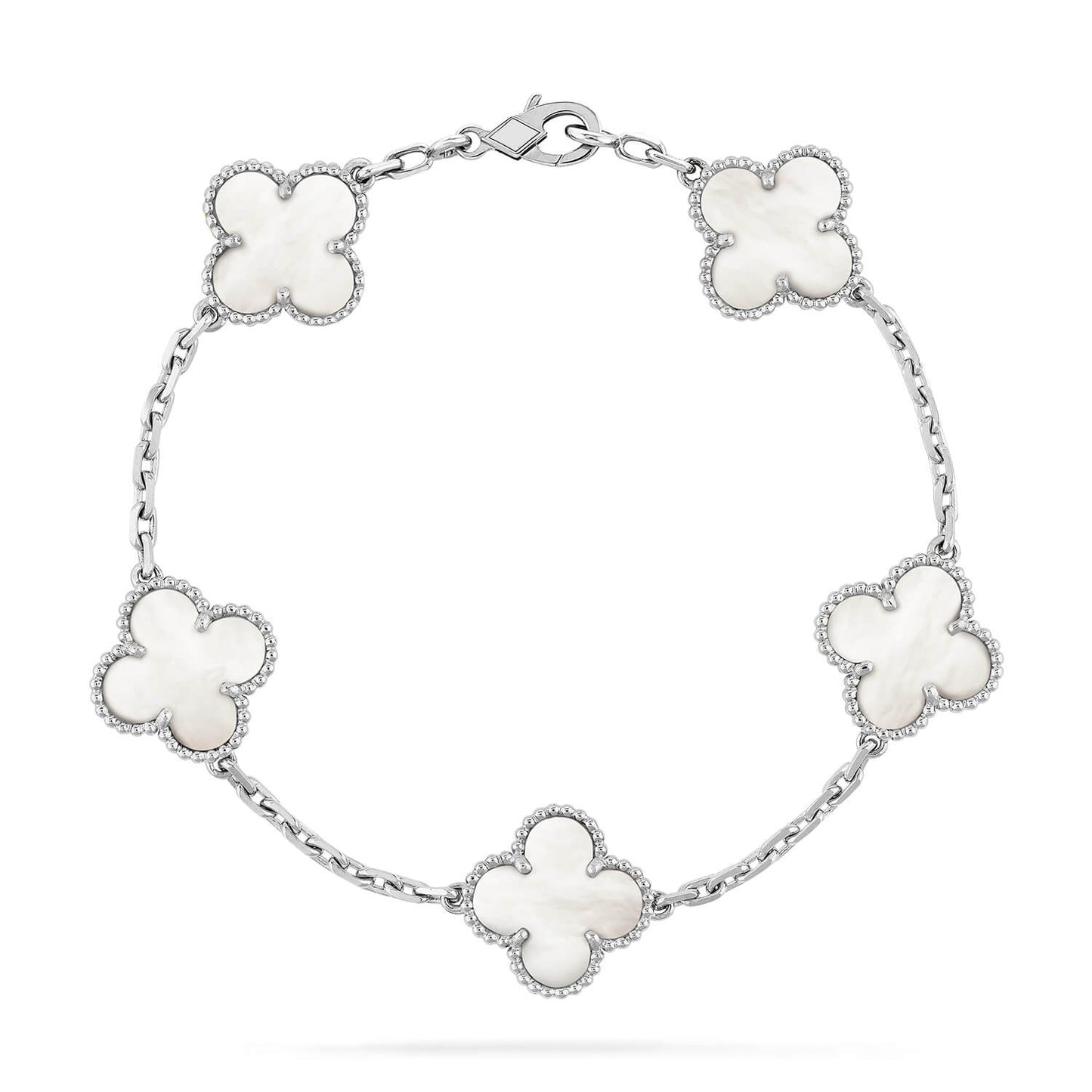 CLOVER SILVER MOP 5 MOTIF BRACELET