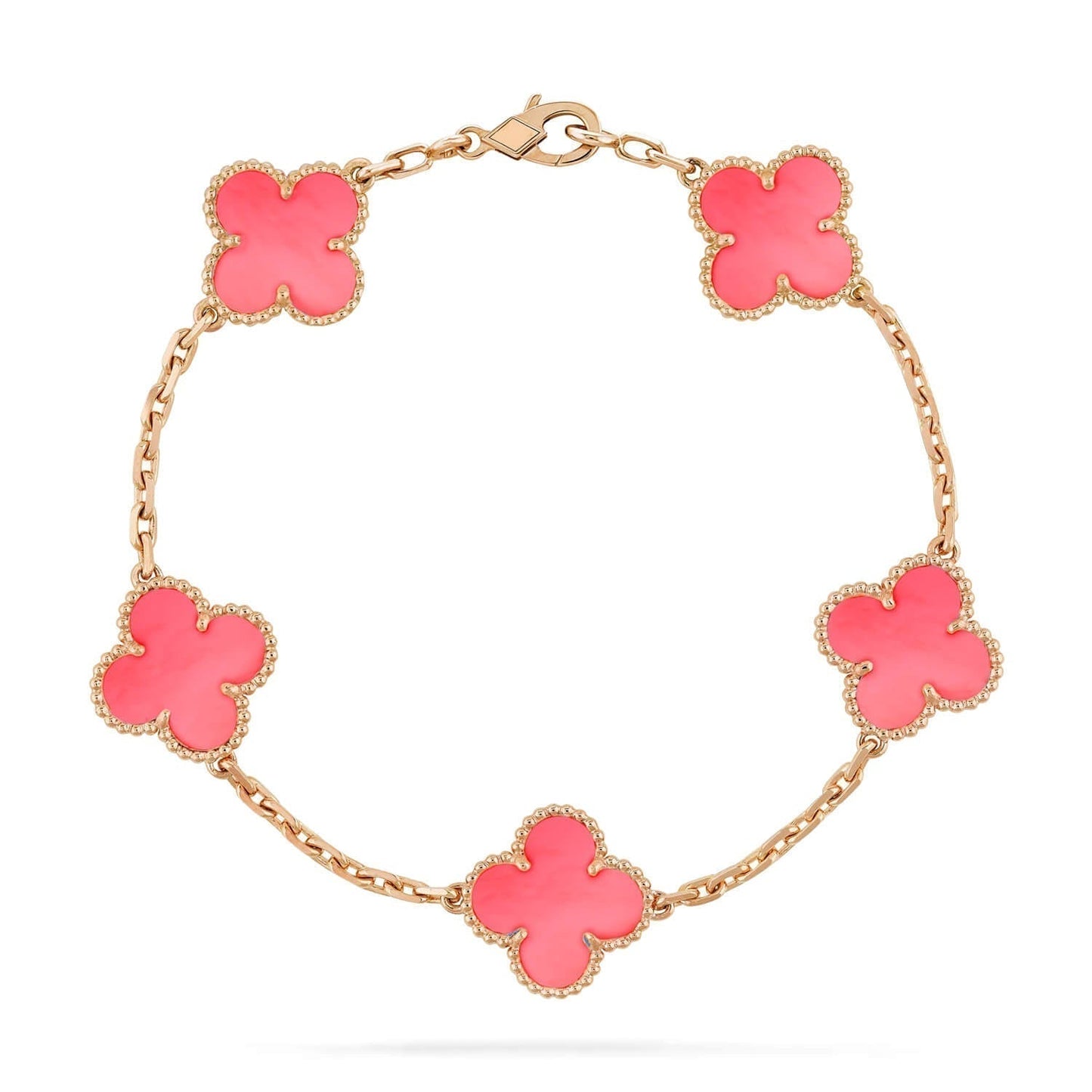 CLOVER 5 PINK MOP BRACELET