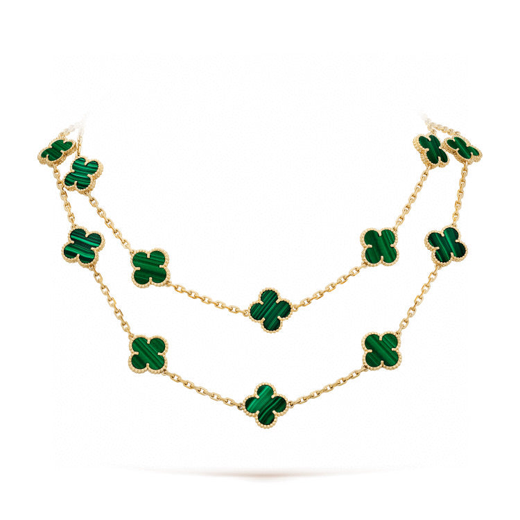 CLOVER 20 MOTIFS MALACHITE GOLD