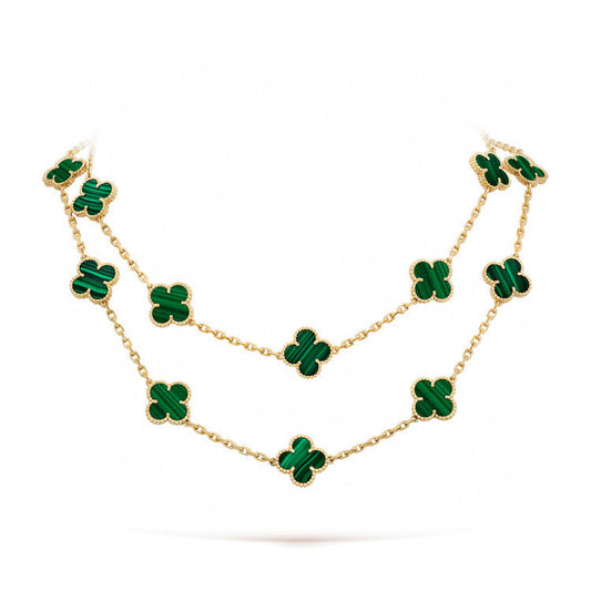 CLOVER 20 MOTIFS MALACHITE GOLD