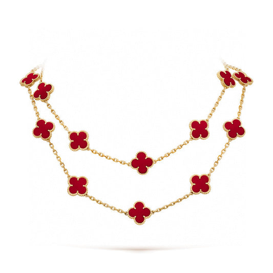 CLOVER 20 MOTIFS CARNELIAN NECKLACE