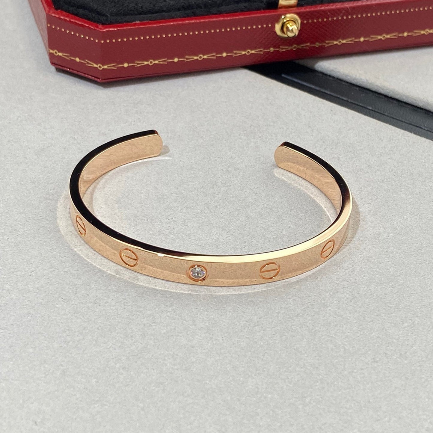 LOVE BRACELET 6.1MM 1 DIAMOND OPEN CUFF