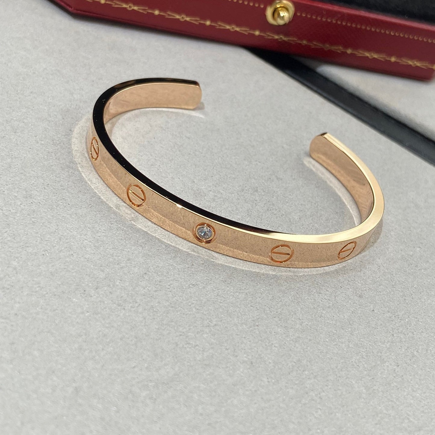 LOVE BRACELET 6.1MM 1 DIAMOND OPEN CUFF