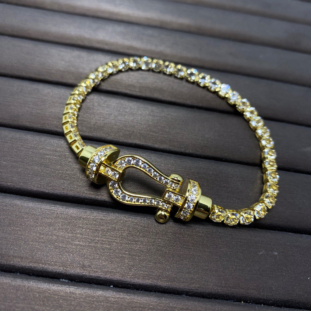 FORCE  LARGE HORSESHOE FULL DIAMOND TENNIS BRACELET