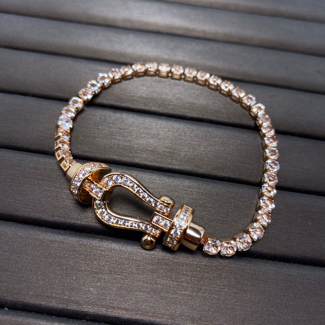 FORCE  LARGE HORSESHOE FULL DIAMOND TENNIS BRACELET