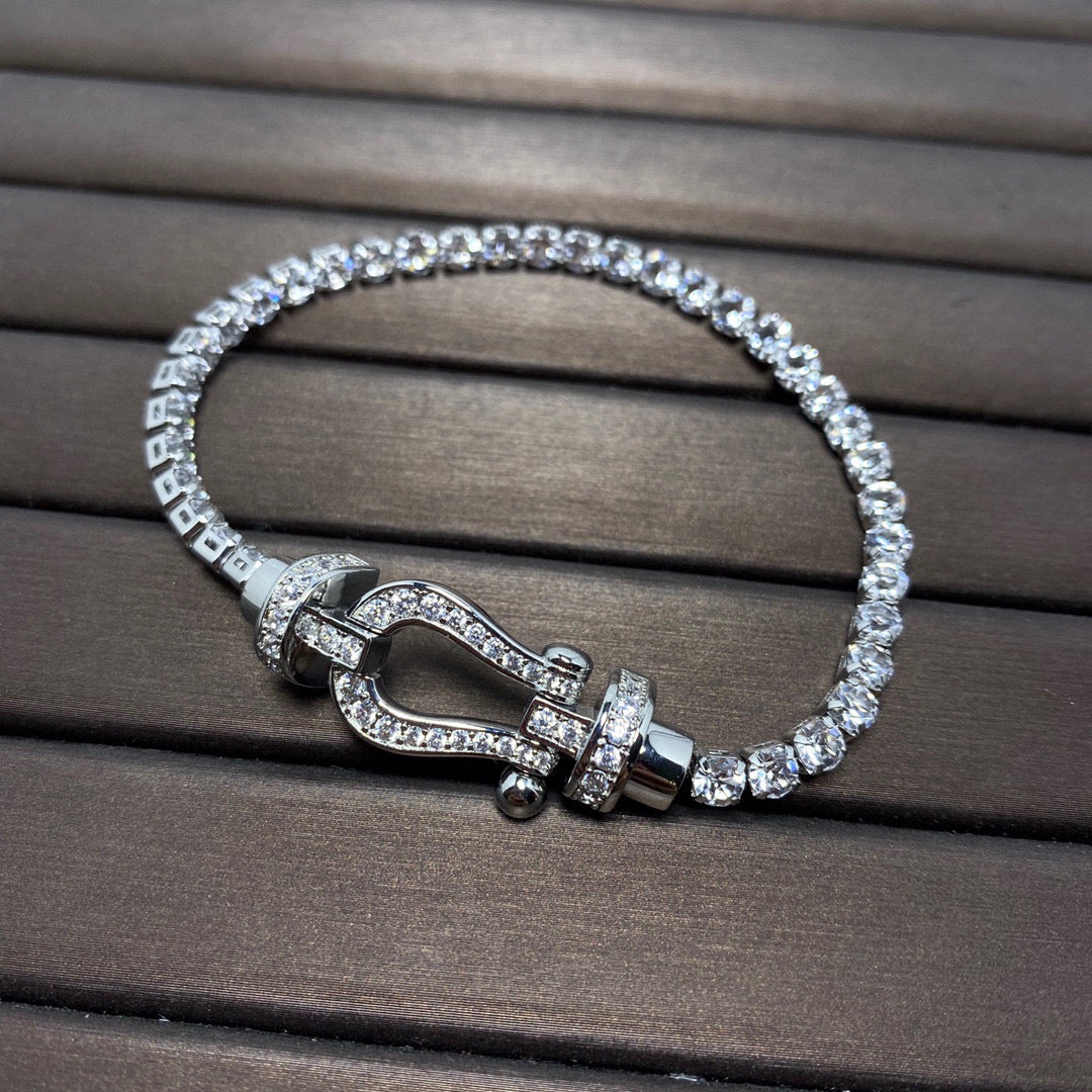 FORCE  LARGE HORSESHOE FULL DIAMOND TENNIS BRACELET