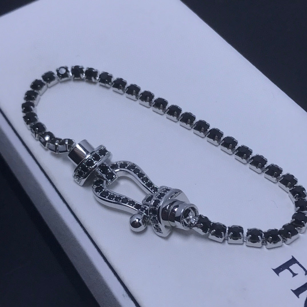 FORCE  LARGE HORSESHOE FULL DIAMOND TENNIS BRACELET