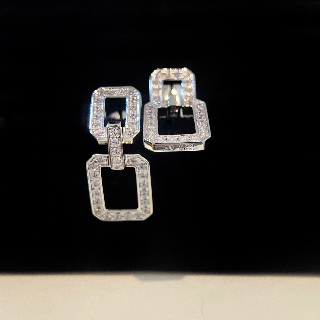 LINKS MEDIUM EARRINGS DIAMOND