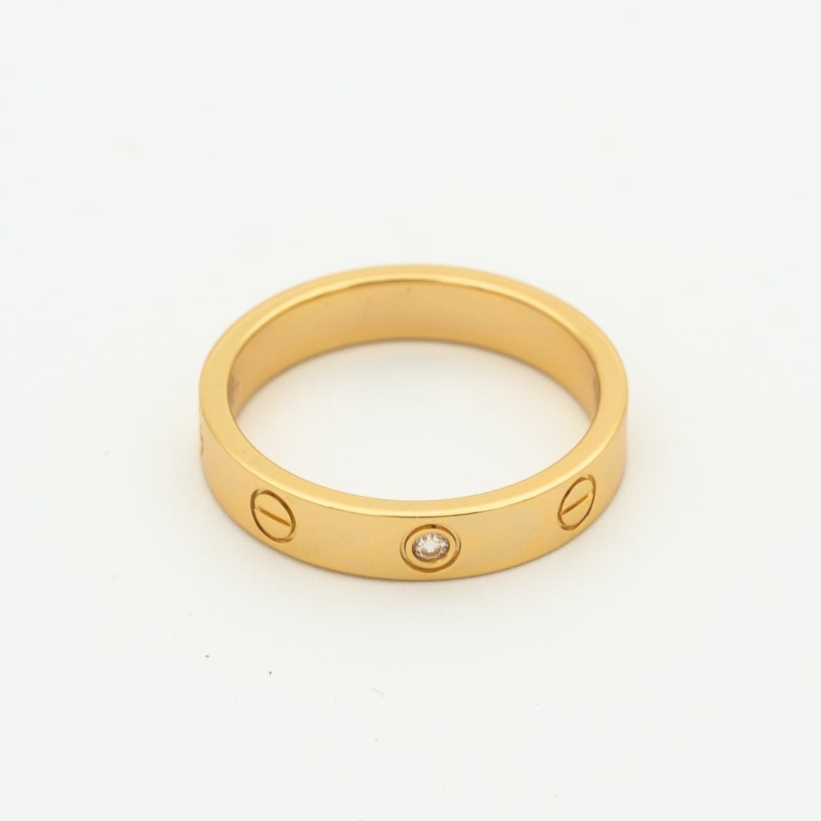 LOVE RING 4MM 1 DIAMOND PINK GOLD