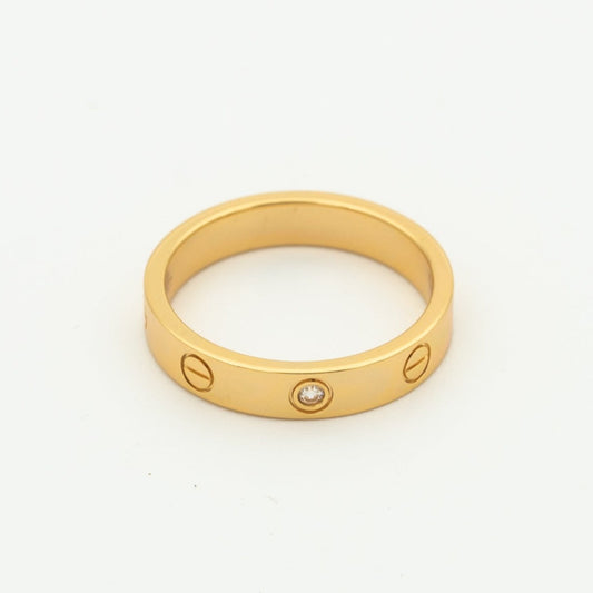 LOVE RING 4MM 1 DIAMOND PINK GOLD