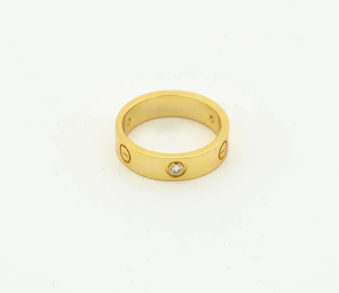 LOVE RING 4MM 1 DIAMOND GOLD