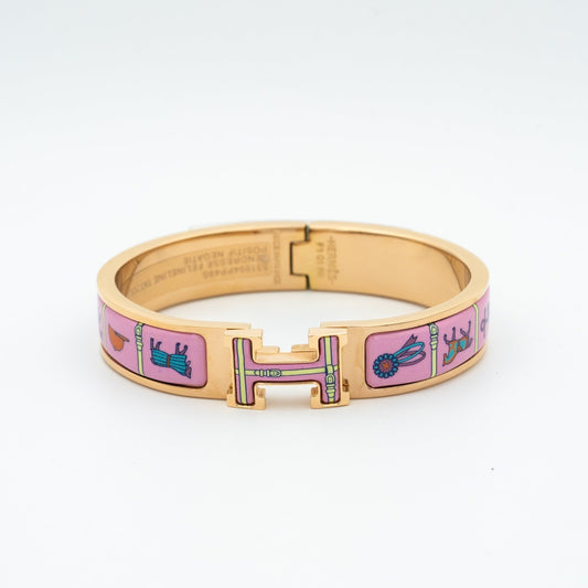 H PINK GOLD BRACELET PINK CERAMIC