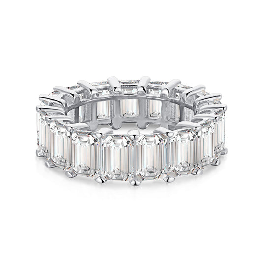 [XXX]0.75 Carat Elegant Emerald Cut Tennis Ring