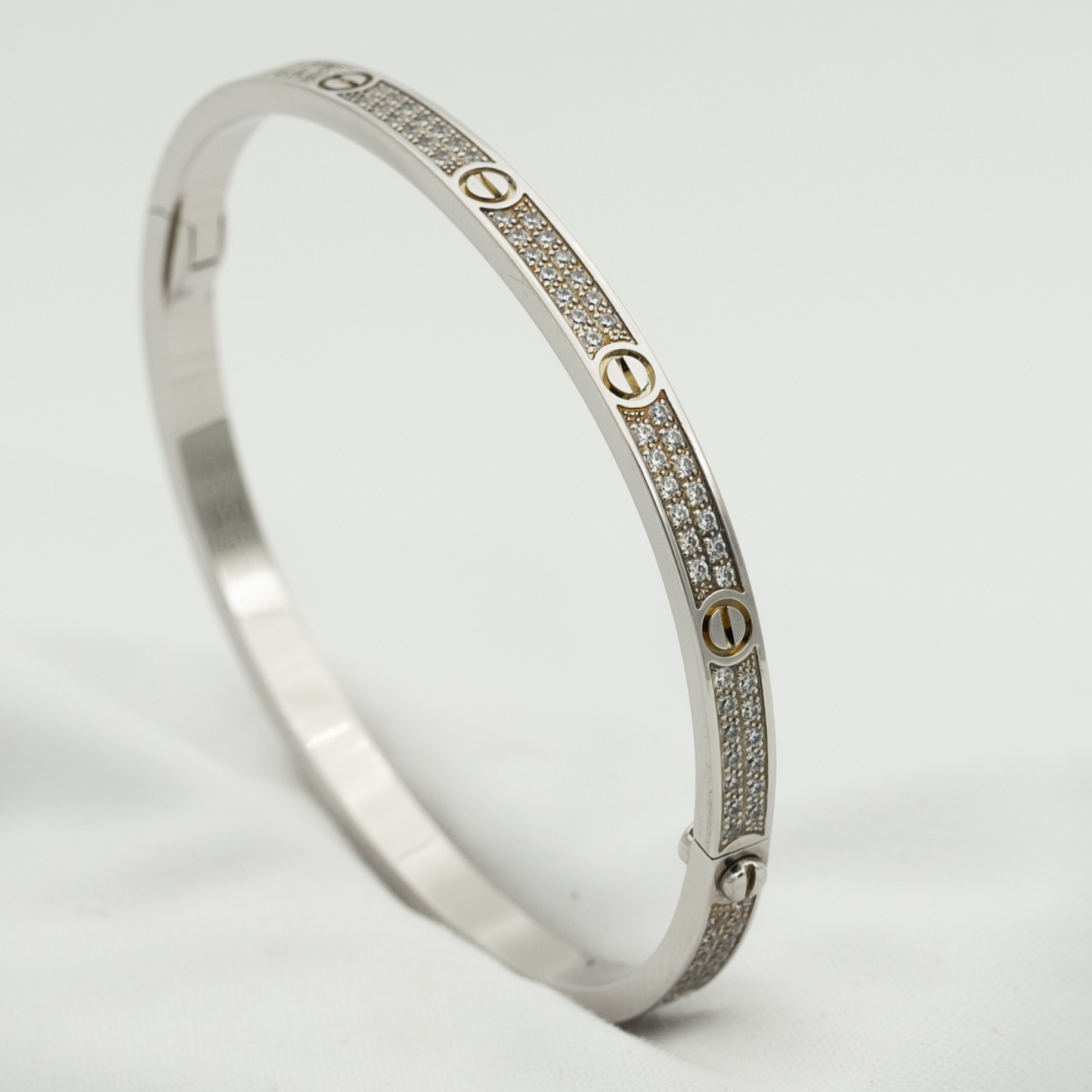 LOVE BRACELET 3.65MM DIAMOND-PAVED SILVER