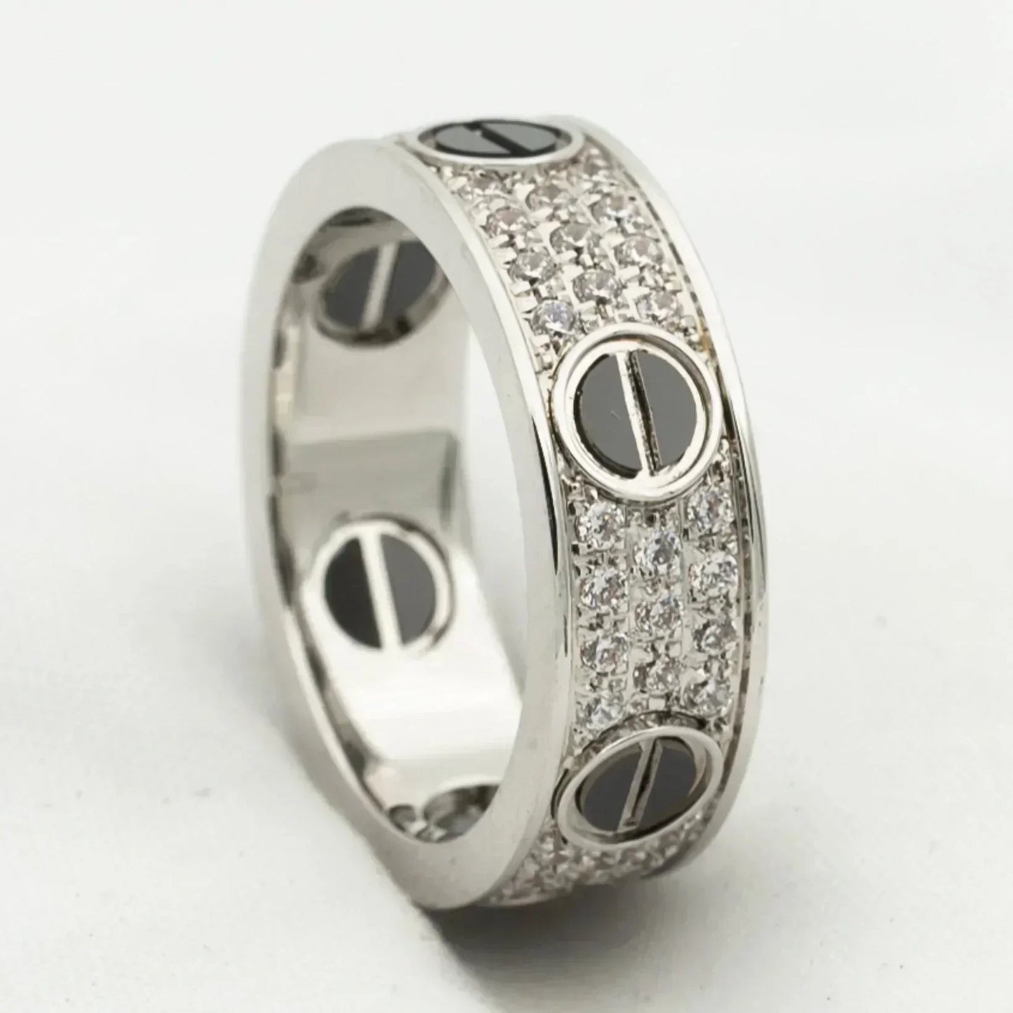 LOVE RING 5.5MM DIAMONDS PAVED CERAMIC