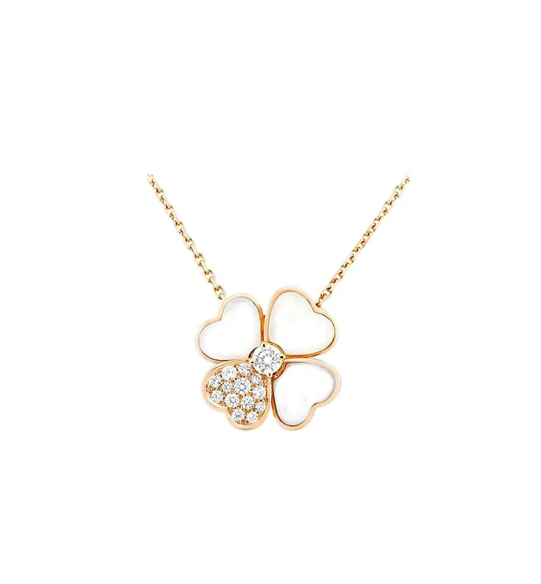 CLOVER MOP DIAMOND ROSE GOLD NECKLACE