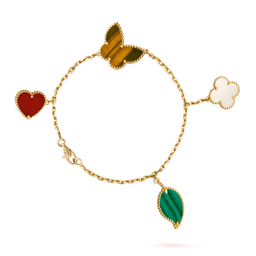 LUCKY SPRING 5 MOTIF GOLD BRACELET