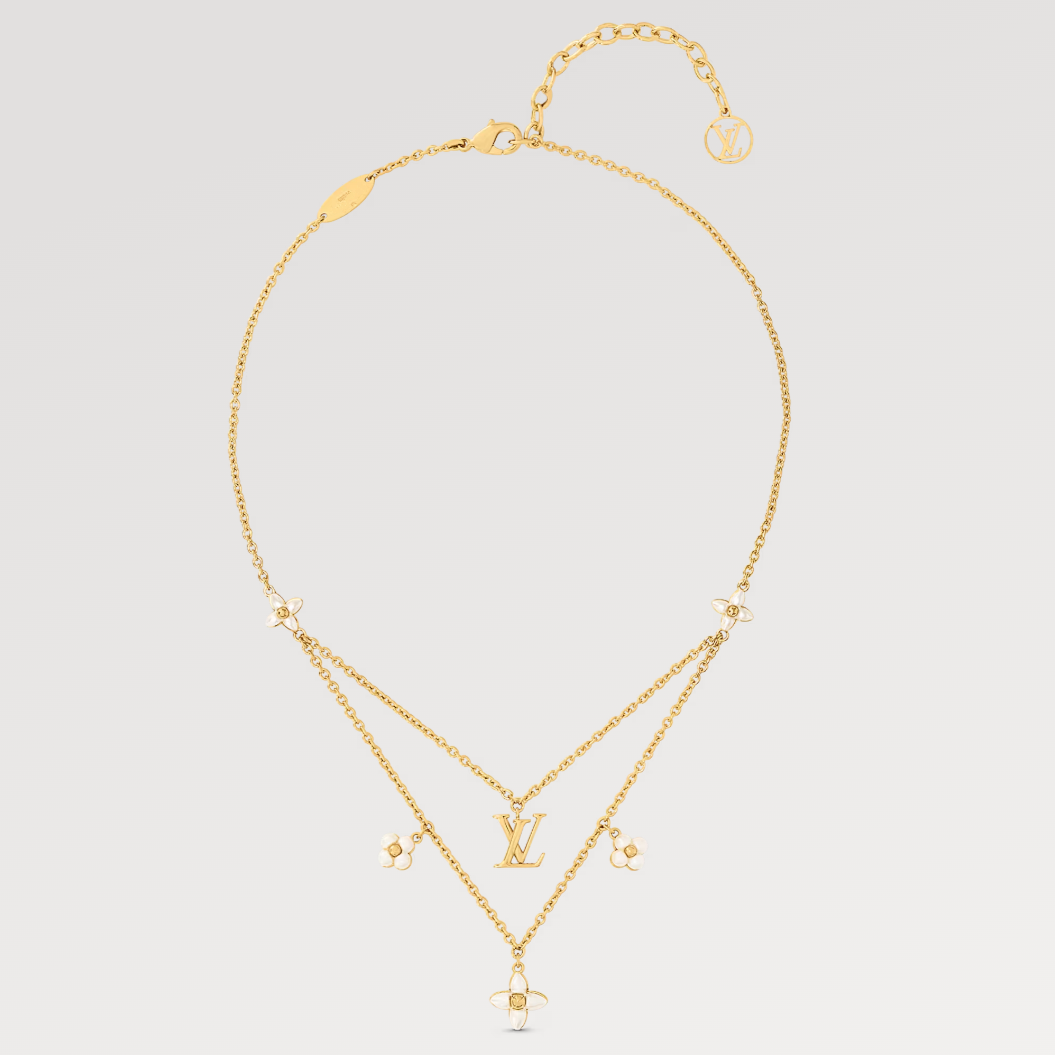 FLOWERGRAM GOLD MOP DOUBLE ROW NECKLACE