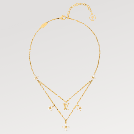 FLOWERGRAM GOLD MOP DOUBLE ROW NECKLACE