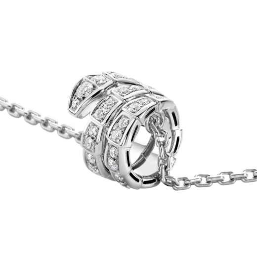 SERPENTI SILVER NECKLACE DOUBLE RING DIAMOND