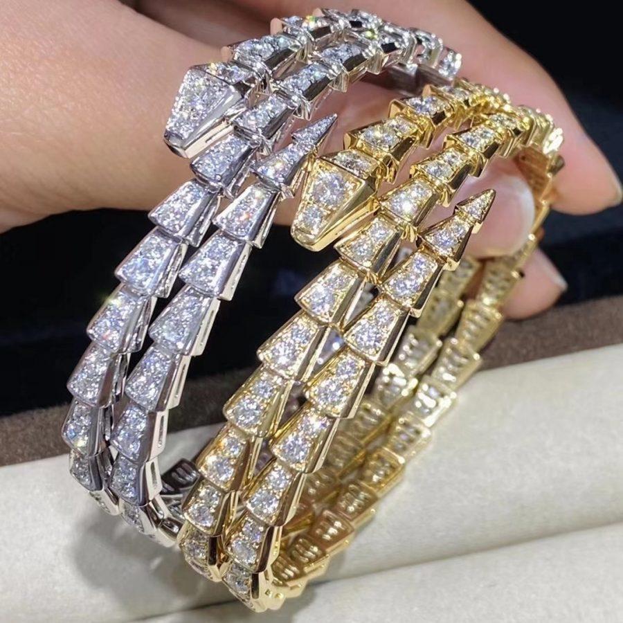 SERPENTI BRACELET GOLD DIAMOND DOUBLE ROW