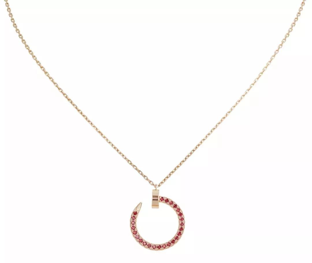 JUSTE NECKLACE PINK GOLD RED DIAMONDS