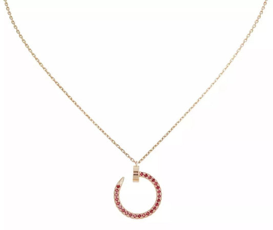 JUSTE NECKLACE PINK GOLD RED DIAMONDS