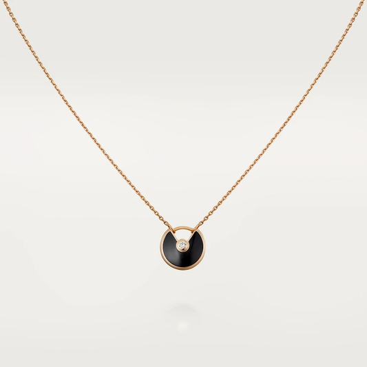 AMULETTE ROSE GOLD ONYX NECKLACE