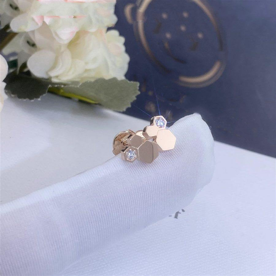 BEE LOVE PINK GOLD DIAMOND EARRINGS