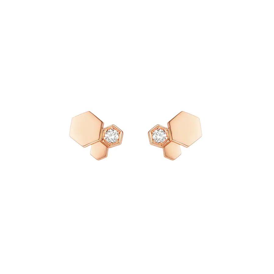 BEE LOVE PINK GOLD DIAMOND EARRINGS