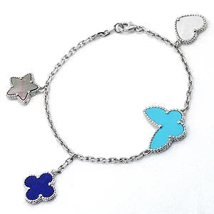 LUCKY SPRING SILVER BRACELET 4 MOTIF