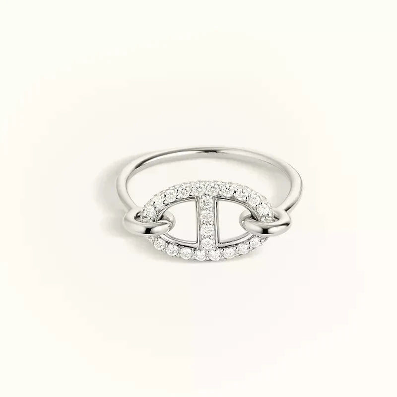 RONDE SMALL SILVER DIAMOND RING