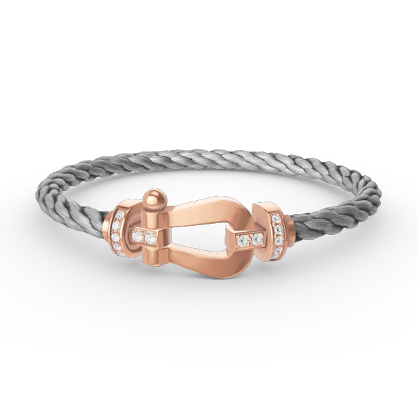 FORCE LARGE HORSESHOE HALF DIAMOND BRACELET ROSE GOLD