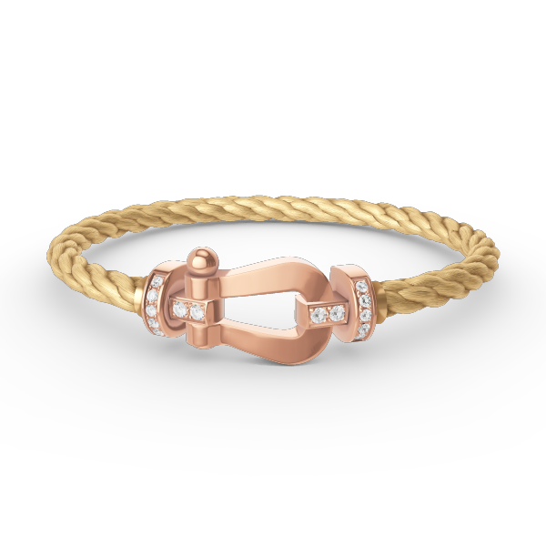 FORCE LARGE HORSESHOE HALF DIAMOND BRACELET ROSE GOLD