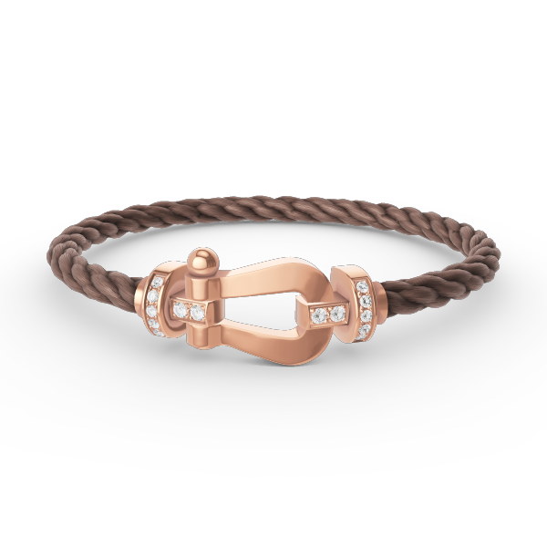 FORCE LARGE HORSESHOE HALF DIAMOND BRACELET ROSE GOLD