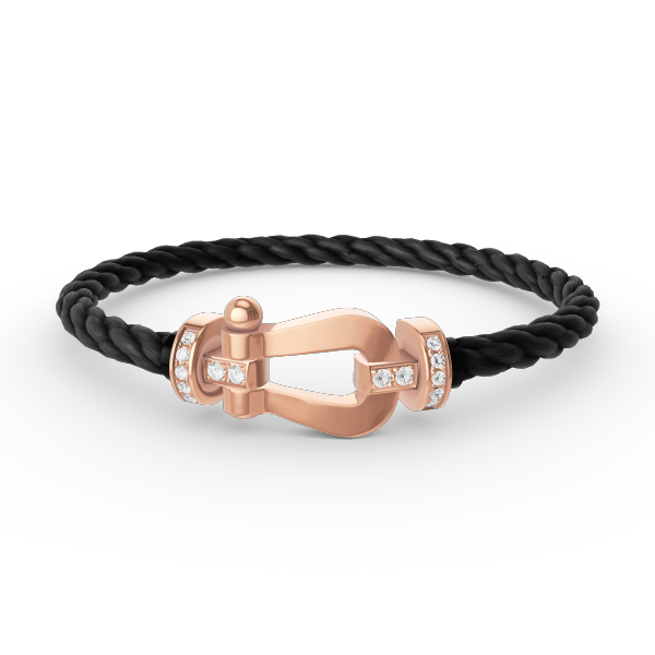 FORCE LARGE HORSESHOE HALF DIAMOND BRACELET ROSE GOLD