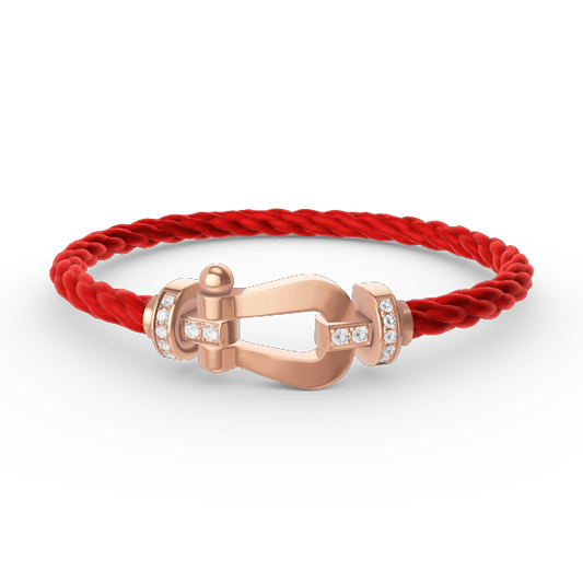 FORCE LARGE HORSESHOE HALF DIAMOND BRACELET ROSE GOLD