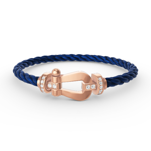 FORCE LARGE HORSESHOE HALF DIAMOND BRACELET ROSE GOLD