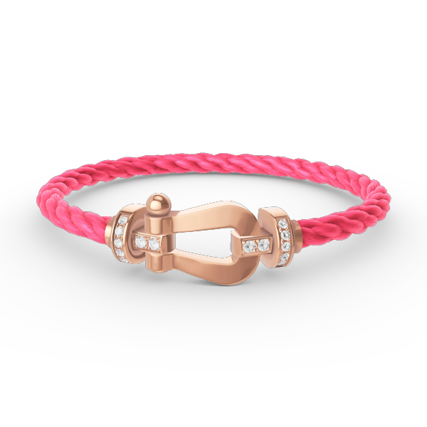 FORCE LARGE HORSESHOE HALF DIAMOND BRACELET ROSE GOLD