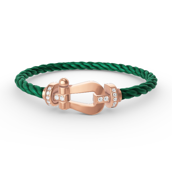 FORCE LARGE HORSESHOE HALF DIAMOND BRACELET ROSE GOLD